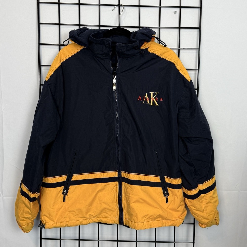 Vintage Alaska Cheneral Sports Reversible Jacket Mens Medium Waterproof Fleece‎